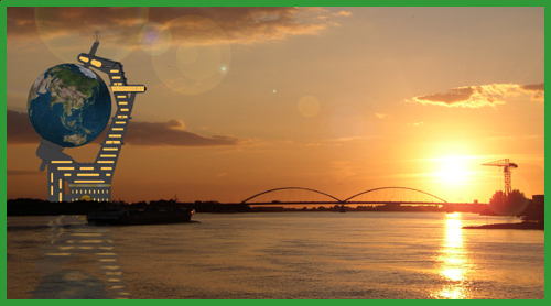 Superglobe aan rivier